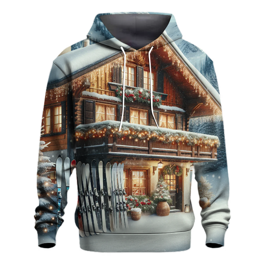 Retro Holiday Ski Lodge Hoodie