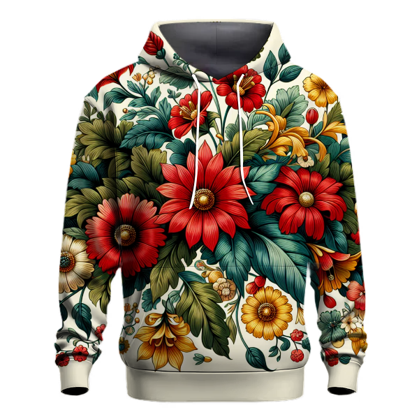 Nostalgic Floral Fusion Hoodie