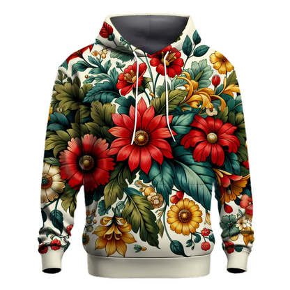 Nostalgic Floral Fusion Hoodie