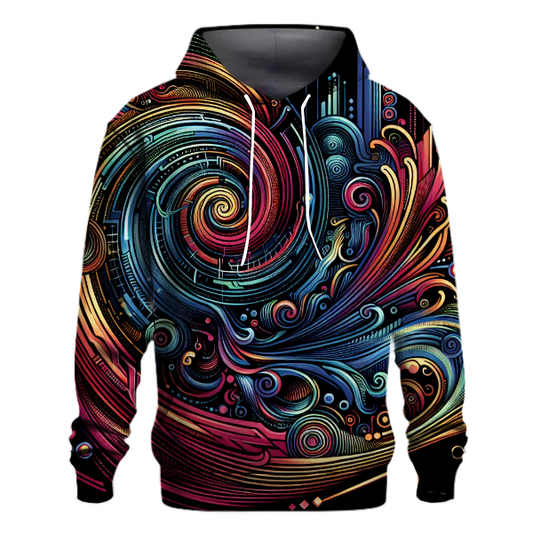 Vintage Techno Patterns Hoodie Zip-up Hoodies