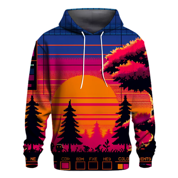 Pixelated Sunset Adventure Hoodie