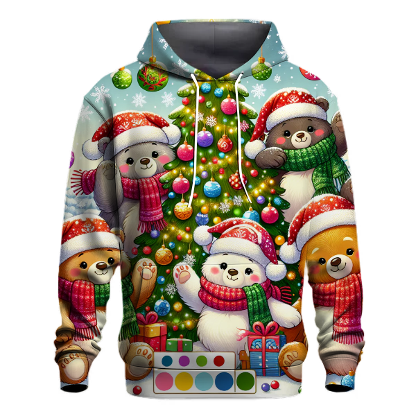 Jolly Christmas Bear Friends Hoodie