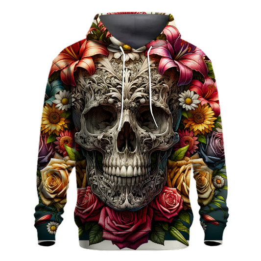 Floral Skull Elegance Hoodie