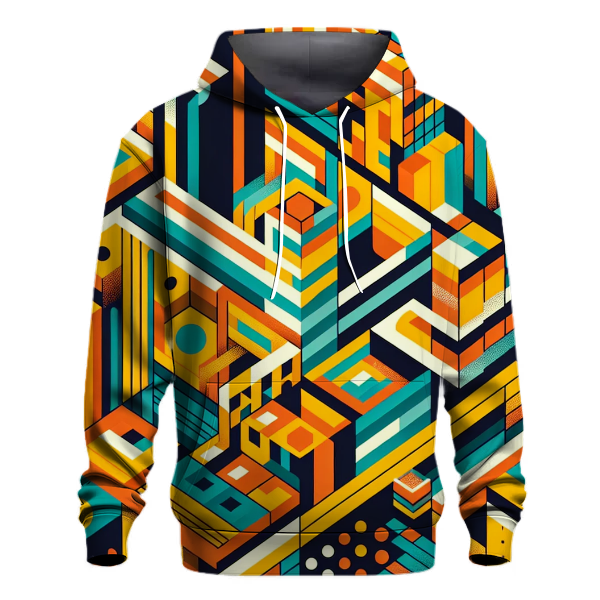 Vibrant Retro Blocks Hoodie