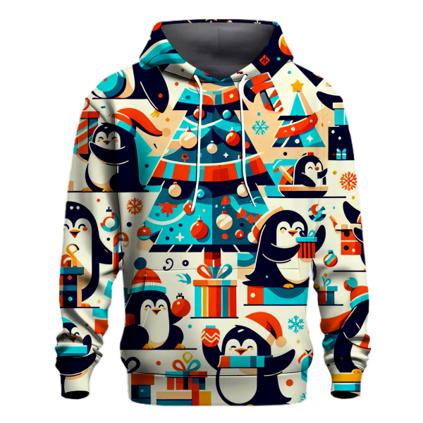 Festive Christmas Penguins Hoodie