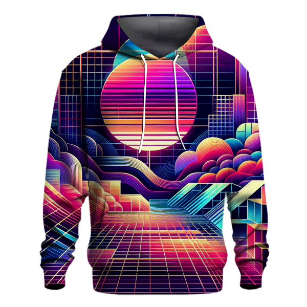 Vibrant 80s Retro Wave Hoodie