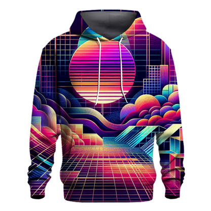 Vibrant 80s Retro Wave Hoodie