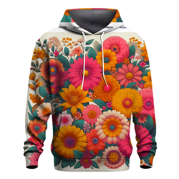 Bright Floral Groove Hoodie