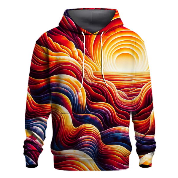 Fiery Sunset Waves Hoodie