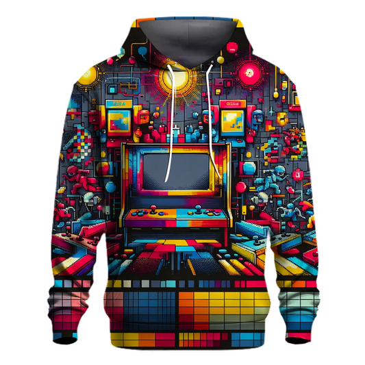 Retro 80s Arcade Action Hoodie Custom Hoodies