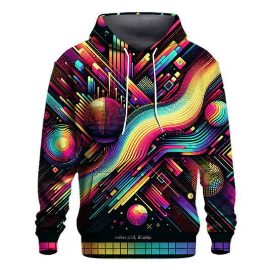 Neon Soundwaves Design Hoodie Pullover Hoodies