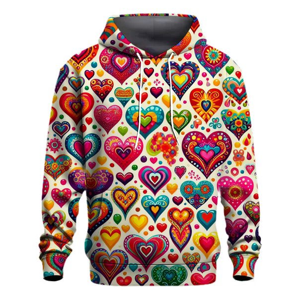 Retro Rainbow Hearts Hoodie