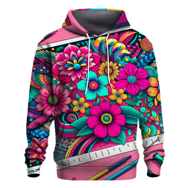 Vivid 80s Floral Patterns Hoodie