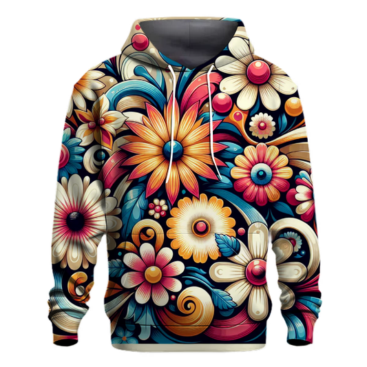 Retro Floral Charm Hoodie