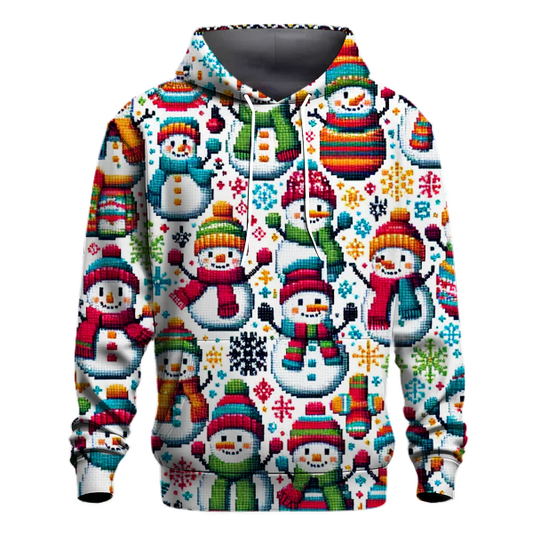 Playful Snowman Family Design Hoodie