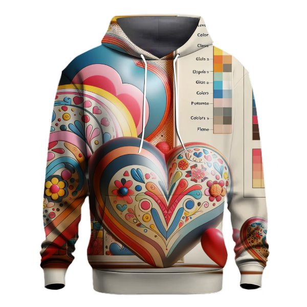 Funky Colorful Heart Hoodie