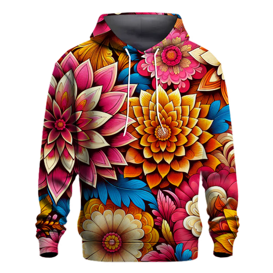 Groovy Retro Floral Hoodie