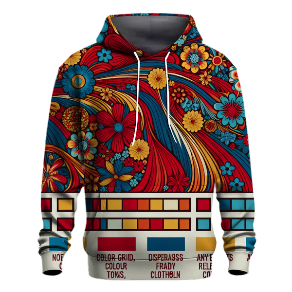 Retro Blossom Pattern Hoodie