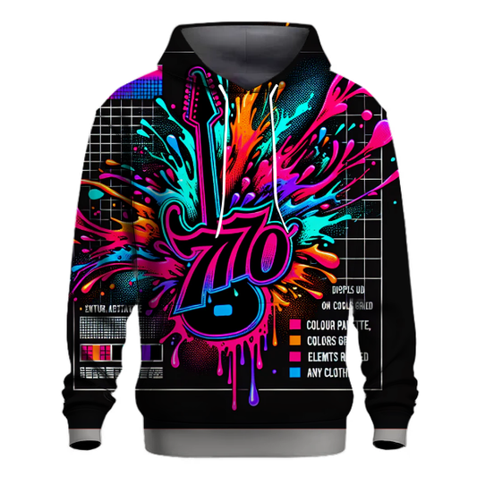 Retro Neon Grunge Hoodie