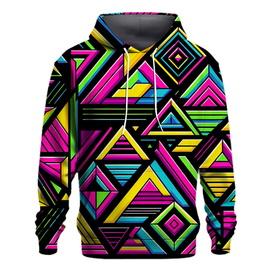 Geometric Neon Triangles Hoodie