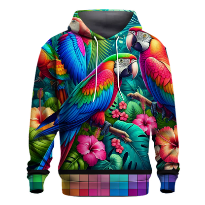 Tropical Adventure Motif Hoodie