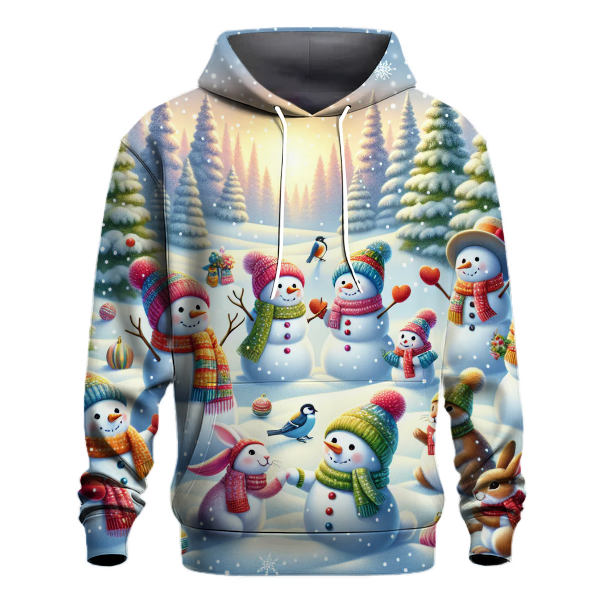 Frosty Friends Winter Scene Hoodie