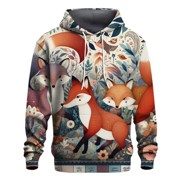 Playful Whimsical Foxes Hoodie