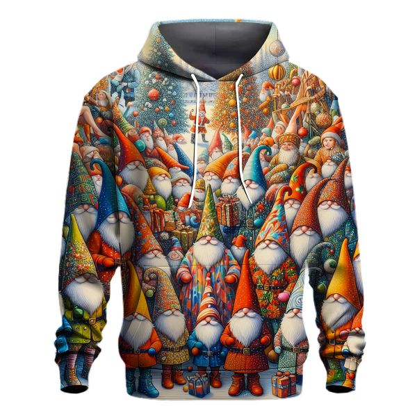 Whimsical Holiday Gnome Family Hoodie