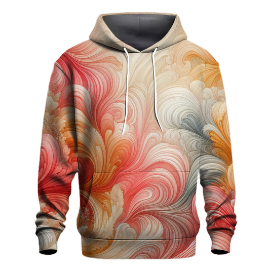 Radiant Coral Cascade Hoodie