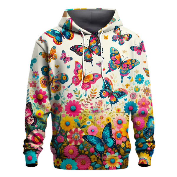 Whimsical Butterfly Garden Hoodie Designer Hoodies