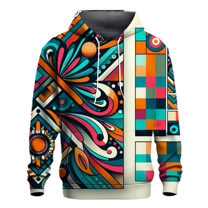 Bold Geometric Groove Hoodie