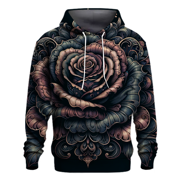 Gothic Rose Design Hoodie