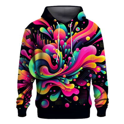 Radical 80s Neon Splash Hoodie