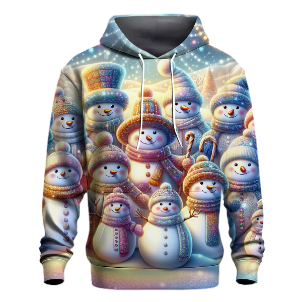 Whimsical Snowmen Parade Hoodie