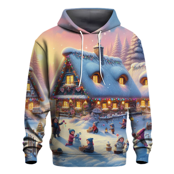 Snowy Village Christmas Scene Hoodie