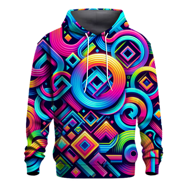 Neon Kaleidoscope Design Hoodie Custom Hoodies