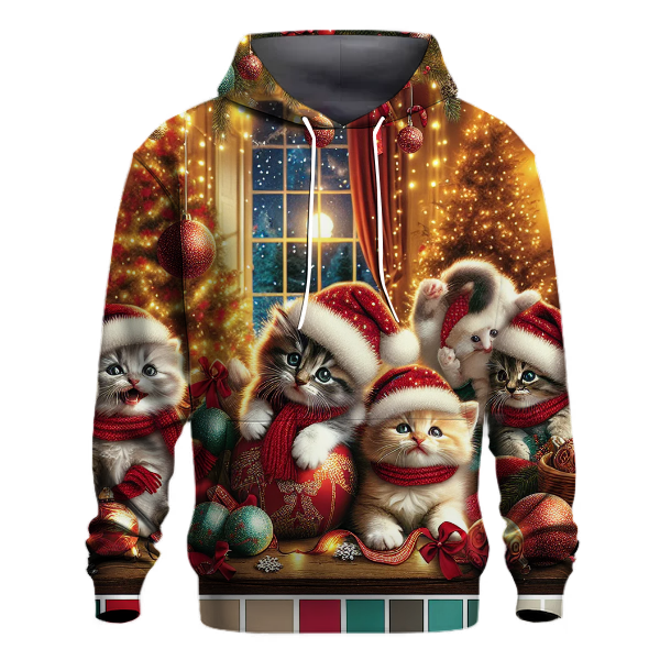 Christmas Kittens at Play Hoodie