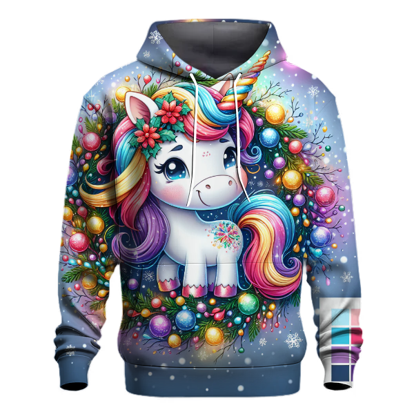 Festive Holiday Unicorn Hoodie