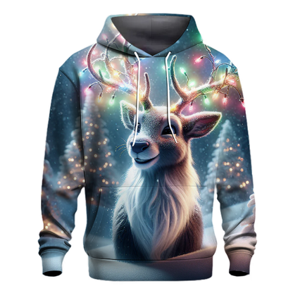 Playful Reindeer with Christmas Lights Hoodie