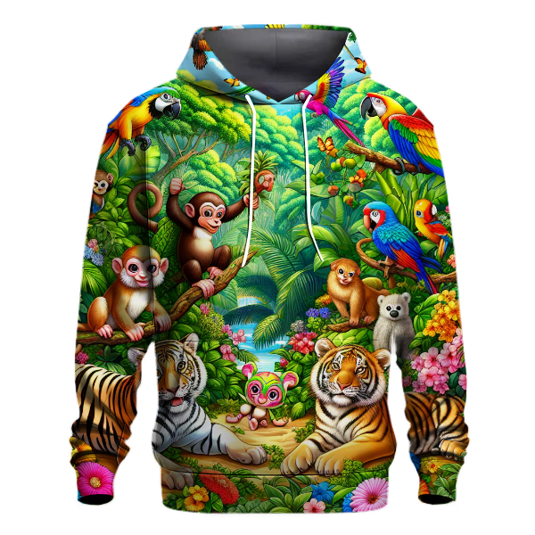 Playful Jungle Friends Hoodie