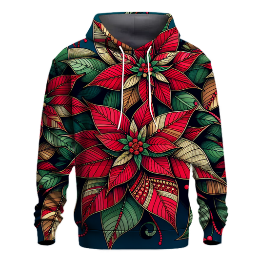 Festive Poinsettia Blossoms Hoodie