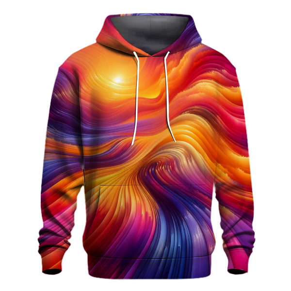 Electric Sunset Waves Hoodie