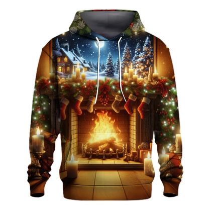 Cozy Christmas Fireplace Hoodie