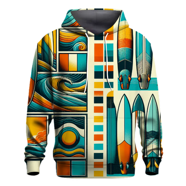 Retro Surfboard Vibes Hoodie