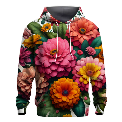 Whimsical 70s Flowers Hoodie