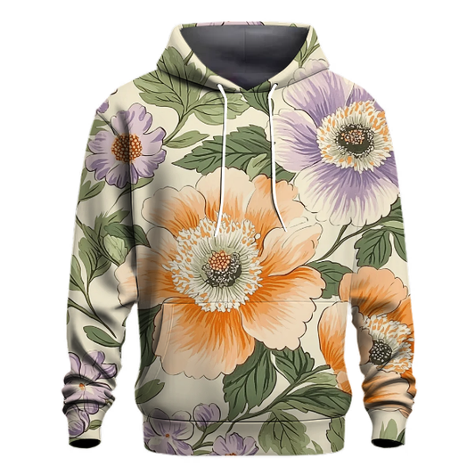 Retro Floral Cascade Hoodie