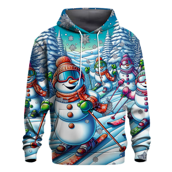 Skiing Snowmen Hoodie