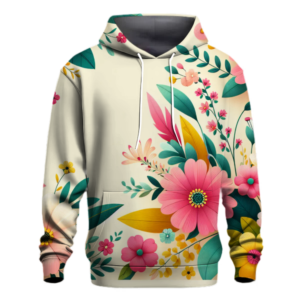 Bright Floral Retro Hoodie