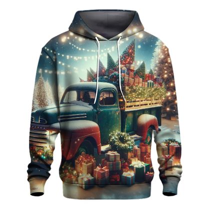 Vintage Christmas Trucks Hoodie