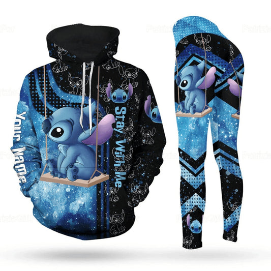 Customizable Stitch Pattern Hoodie And Leggings Set Hoodies And Leggings